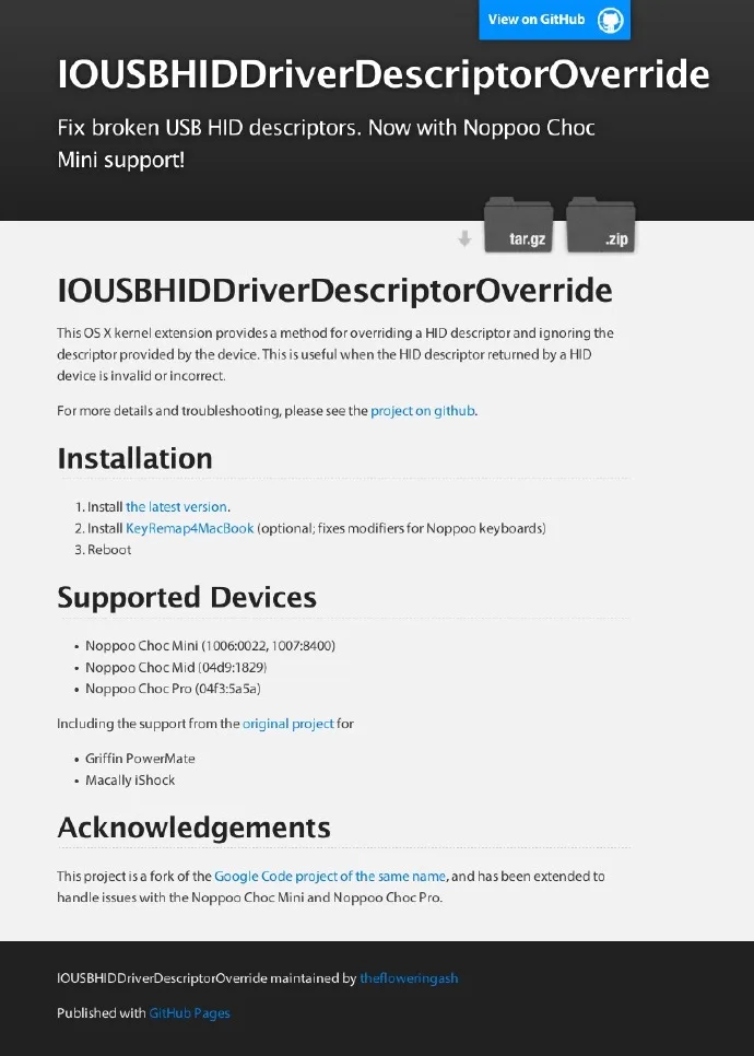 IOUSBHIDDriverDescriptorOverride